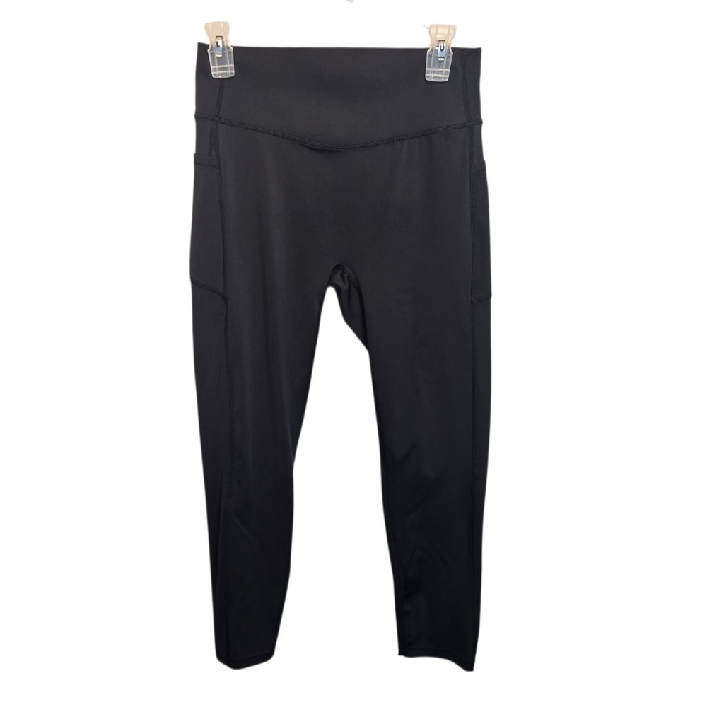 Woobilly Leggings Womens XL Black High Waist Athletic Yoga Pants with Pockets